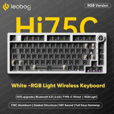 LEOBOG Hi75C Pro Hi75 Sugar65 Custom Mechanical Keyboard Aluminum Kits Hot Swap Wired Gaming Keyboard RGB Gamer Gasket Keyboard - Image 6