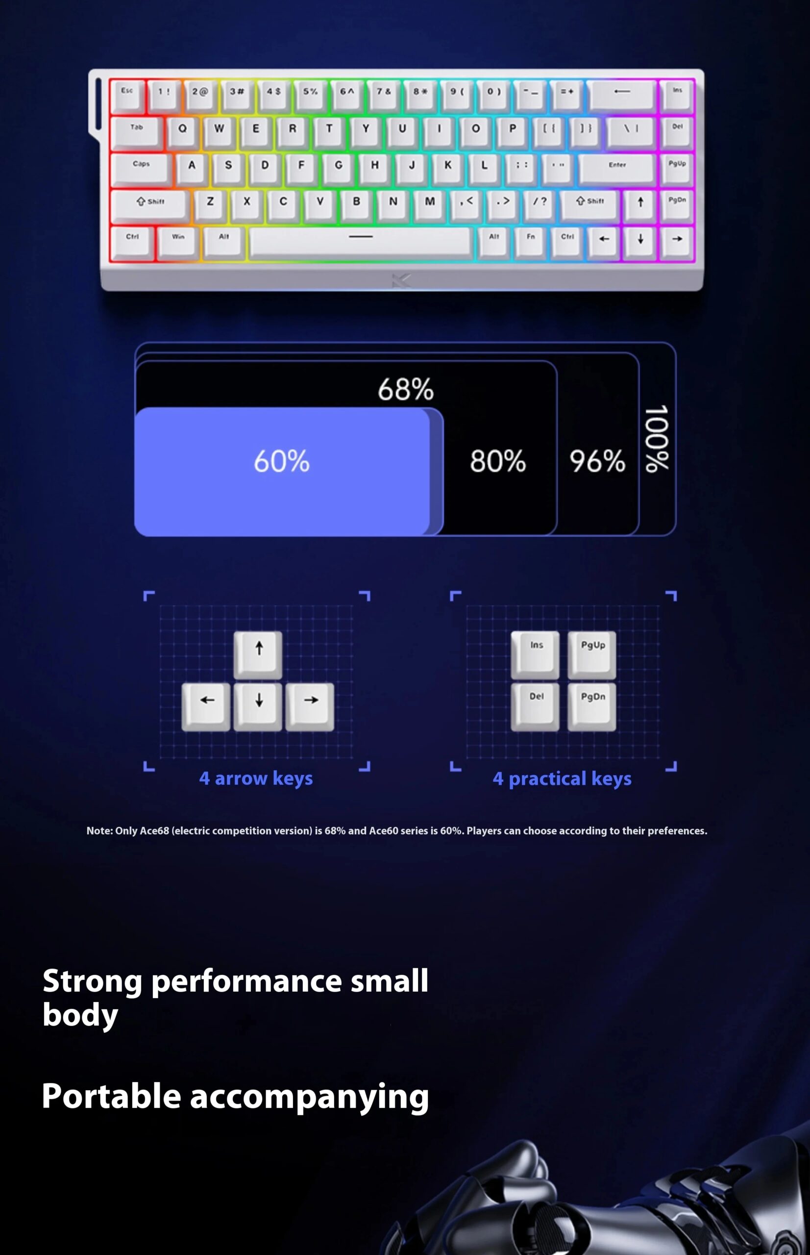 MCHOSE ACE60 Pro ACE68 Pro Mechanical Keyboard Magnetic Switch Hot Swap E-sports Customized Gaming Keyboard Pc Gamer Accessories