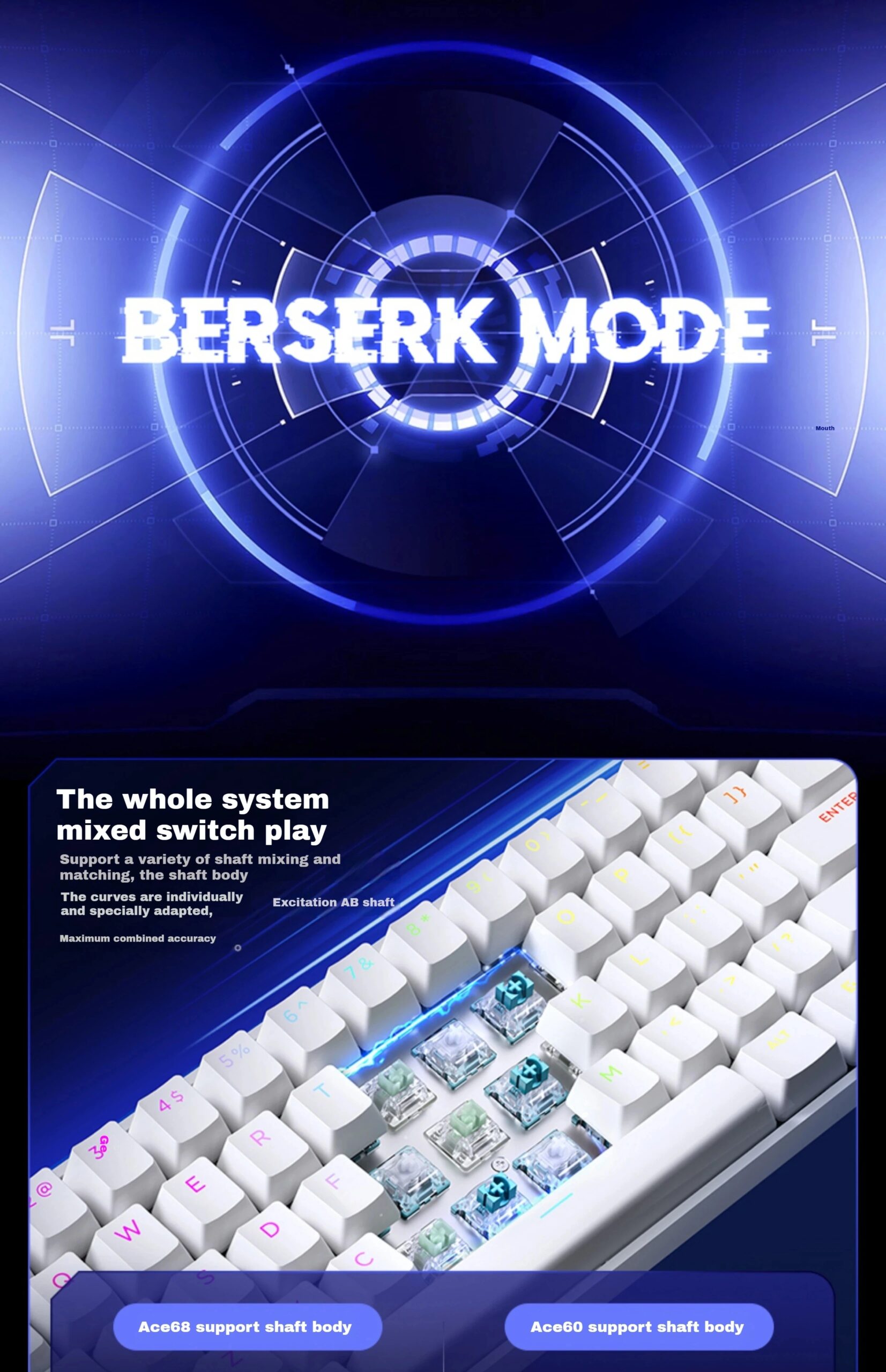 MCHOSE ACE60 Pro ACE68 Pro Mechanical Keyboard Magnetic Switch Hot Swap E-sports Customized Gaming Keyboard Pc Gamer Accessories
