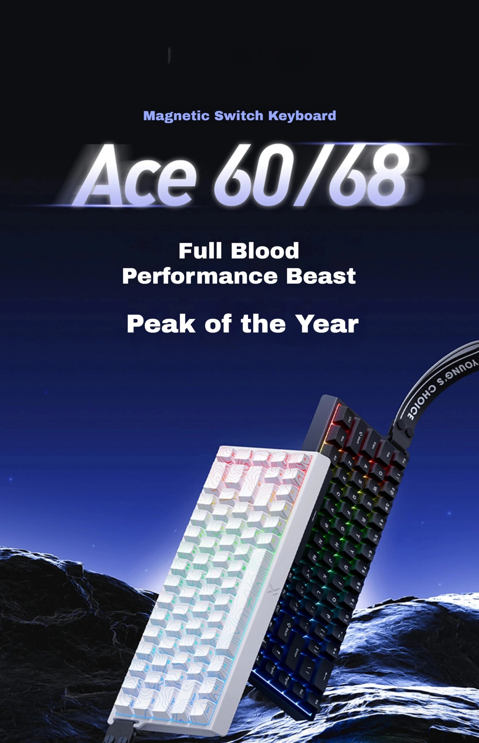 MCHOSE ACE60 Pro ACE68 Pro Mechanical Keyboard Magnetic Switch Hot Swap E-sports Customized Gaming Keyboard Pc Gamer Accessories