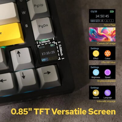 Ajazz AK820/AK820Pro Gaming Mechanical Keyboard Bluetooth 5.1/Wireless/C-Wired Customized Keyboard with Knob Hot Swapping Gasket - Image 2