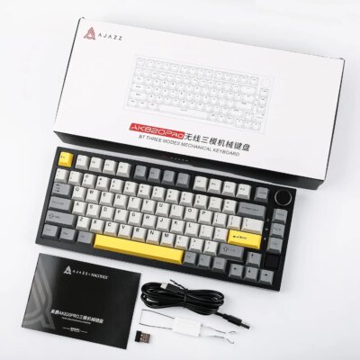 Ajazz AK820/AK820Pro Gaming Mechanical Keyboard Bluetooth 5.1/Wireless/C-Wired Customized Keyboard with Knob Hot Swapping Gasket - Image 6