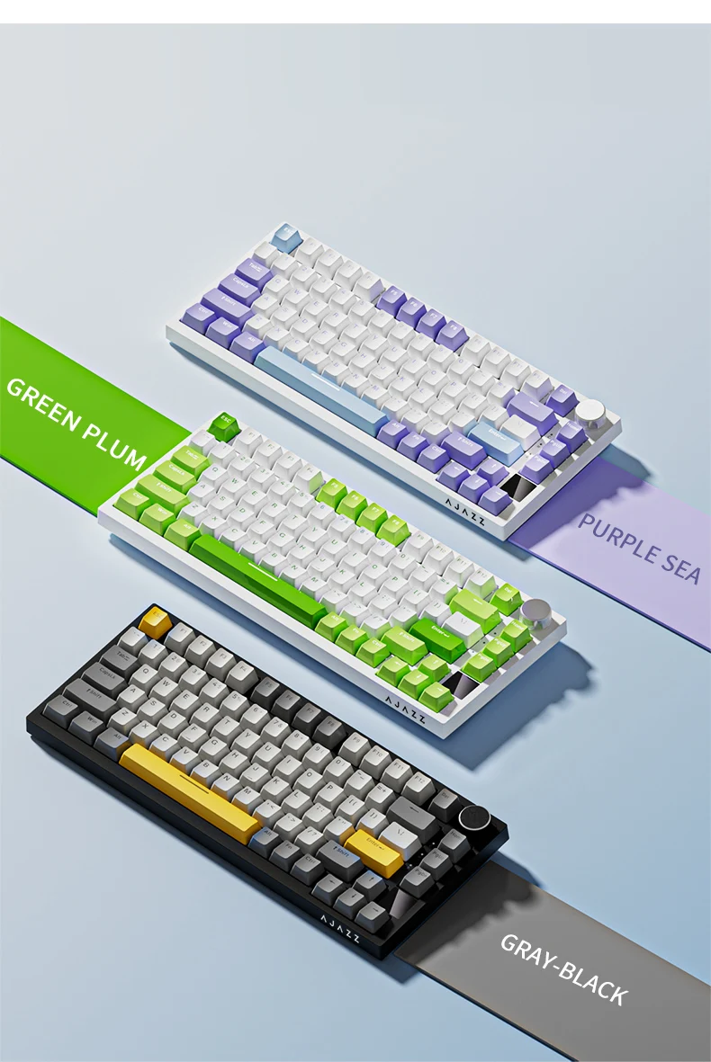 Ajazz AK820/AK820Pro Gaming Mechanical Keyboard Bluetooth 5.1/Wireless/C-Wired Customized Keyboard with Knob Hot Swapping Gasket