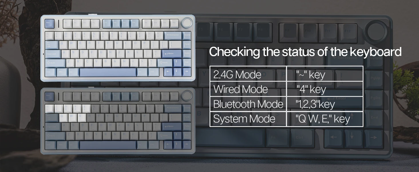 EPOMAKER x AULA F75 75% 80 Keys Hot-Swap Gasket Bluetooth 5.0/2.4G Wireless/Wired Mechanical Keyboard PBT Keycaps for Mac/Win