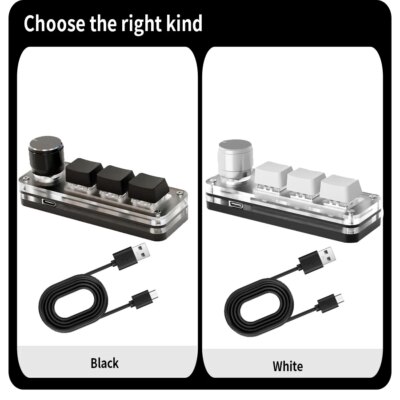 Macro Mechanical Keyboard RGB Mini Gaming Custom Programming Knob Keypads 3 Keys For Photoshop - Image 6