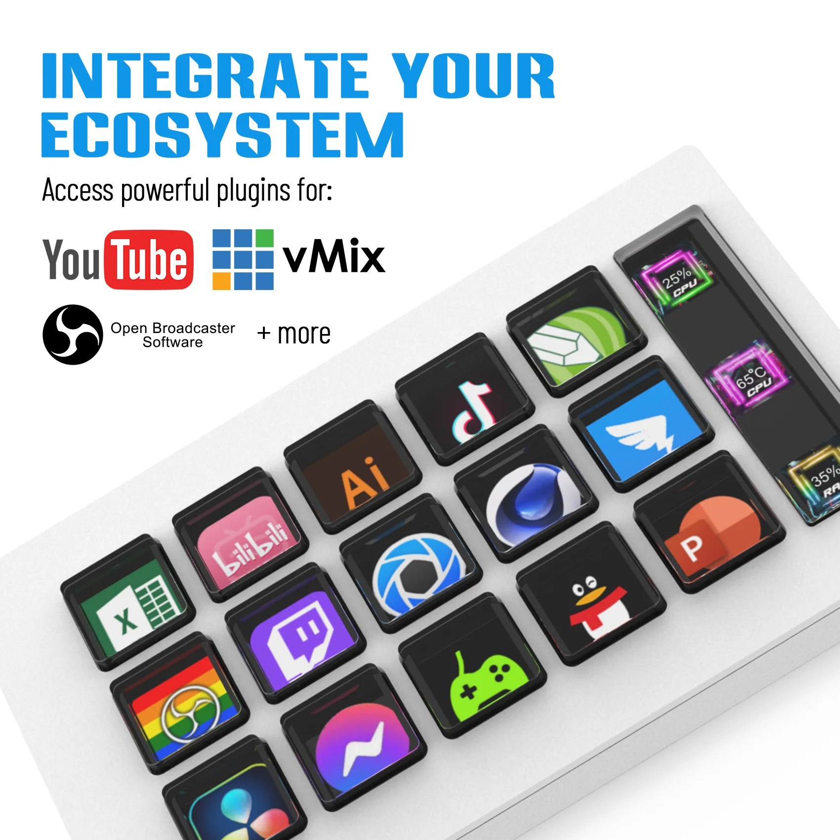 StreamDeck Mini Visual Keyboard LCD Button 15Keys Live Content Creation Controller Custom Button For Windows/MacOS Kryboard Gift