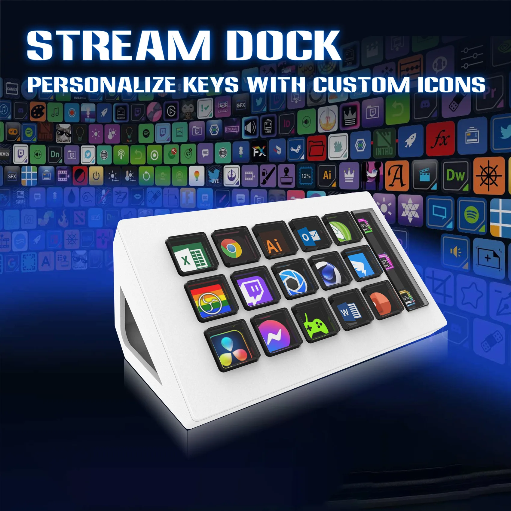 StreamDeck Mini Visual Keyboard LCD Button 15Keys Live Content Creation Controller Custom Button For Windows/MacOS Kryboard Gift