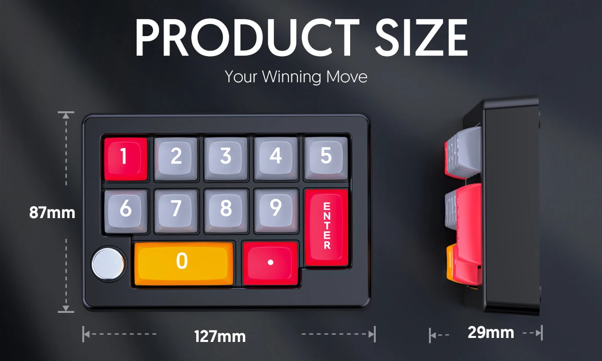 13 Key Macro Programmable Fully Hot Swappable Mechanical Switch 7 Color RGB Light Gaming Mini Keyboard