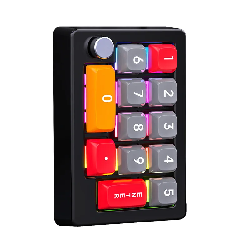 13 Key Macro Programmable Fully Hot Swappable Mechanical Switch 7 Color RGB Light Gaming Mini Keyboard