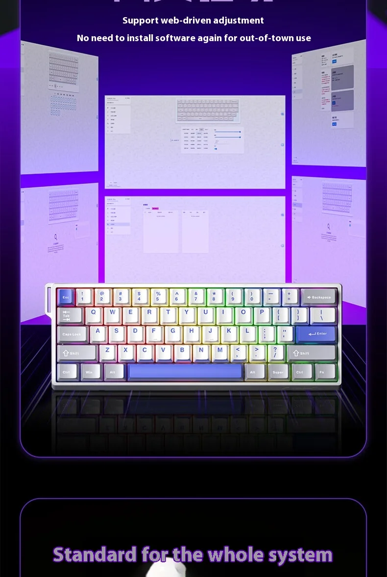 Aula Win60 Win68 He Magnetic Switch Keyboard 8k Wired Custom Rgb Hot Swap Rt Esports Gamer Mechanical Keyboard For Pc Gift
