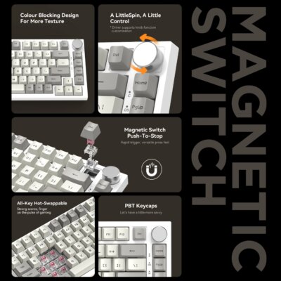 K85 E-Sports Magnetic Switch Mechanical Keyboard Customized PBT Keycaps RGB Adjustable Trigger Aluminum Wired Low-Latency Gaming - Image 2