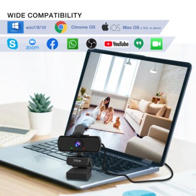 FIFINE 1440p Full HD PC Webcam with Microphone, tripod, for USB Desktop & Laptop,Live Streaming Webcam for Video Calling-K420 - Image 6