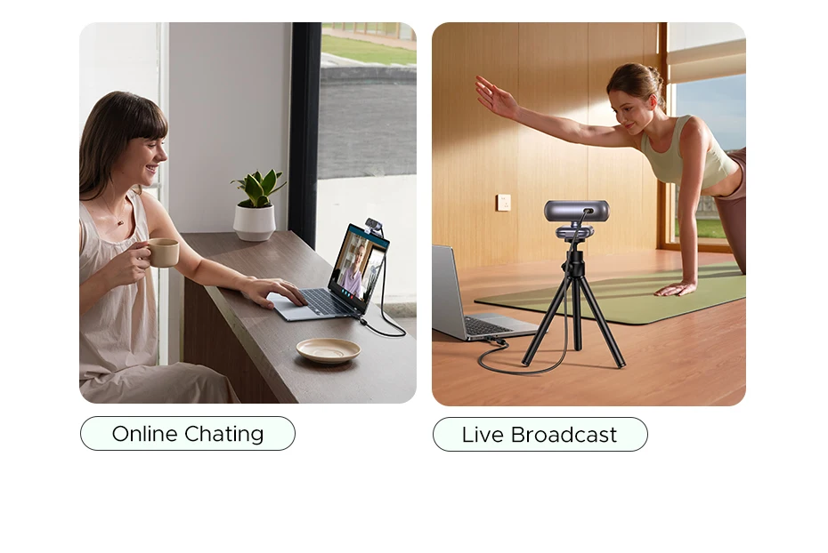 UGREEN 2K Webcam with Microphone, Full HD USB Web Camera, Adjustable FOV, Auto Light Correction, Video Webcam for Streaming