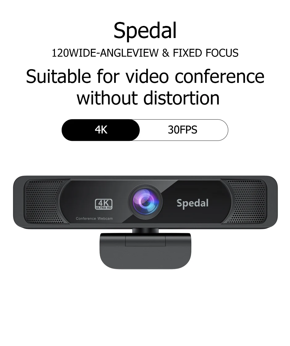 Spedal 931 HD 4K 30Fps 120 Wide Angle Webcam Wtih Microphone Remote Control Streaming PC Conferencin Windows Mac Linux Spedal 931 HD 4K 30Fps 120 Wide Angle Webcam Wtih Microphone Remote Control Streaming PC Conferencin Windows Mac Linux