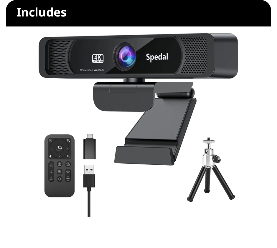 Spedal 931 HD 4K 30Fps 120 Wide Angle Webcam Wtih Microphone Remote Control Streaming PC Conferencin Windows Mac Linux Spedal 931 HD 4K 30Fps 120 Wide Angle Webcam Wtih Microphone Remote Control Streaming PC Conferencin Windows Mac Linux