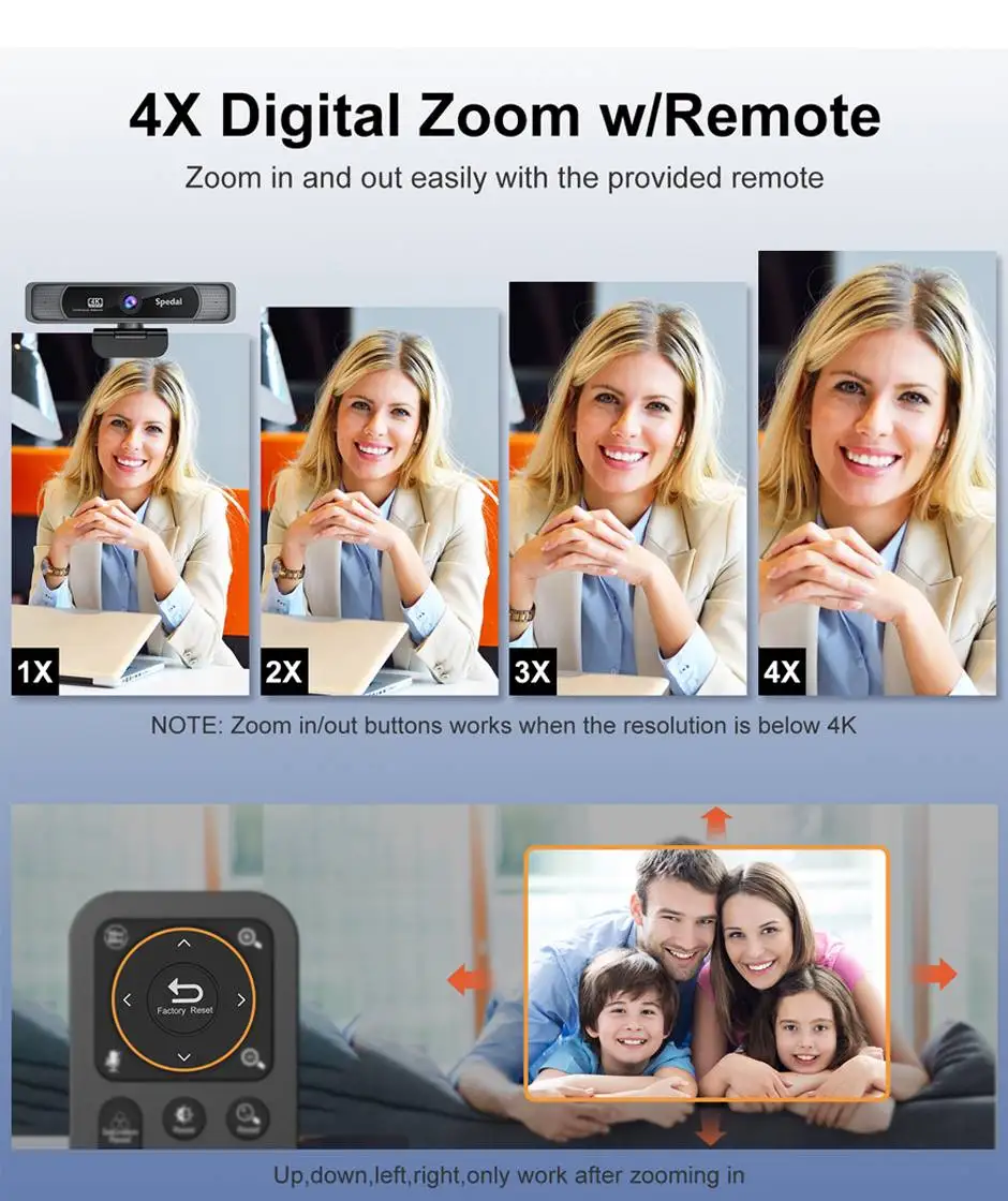 Spedal 931 HD 4K 30Fps 120 Wide Angle Webcam Wtih Microphone Remote Control Streaming PC Conferencin Windows Mac Linux Spedal 931 HD 4K 30Fps 120 Wide Angle Webcam Wtih Microphone Remote Control Streaming PC Conferencin Windows Mac Linux