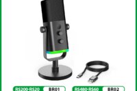 FIFINE USB/XLR Dynamic Microphone with RGB Control/Headphone jack/Mute,MIC for PC Gaming Recording Streaming AmpliGame-AM8