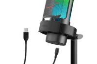 FIFINE USB Microphone for Recording and Streaming on PC and Mac,Headphone Output and Touch-Mute Button,Mic with 3 RGB Modes -A8