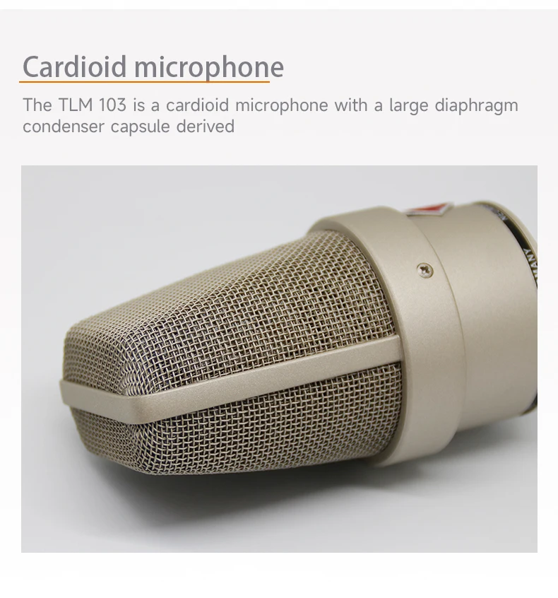 Professional TLM 103 Condenser Microphone Studio For Laptop Computer Mic Karaoke Singing Streaming Podcast Live Wired Mikrofon Professional TLM 103 Condenser Microphone Studio For Laptop Computer Mic Karaoke Singing Streaming Podcast Live Wired Mikrofon