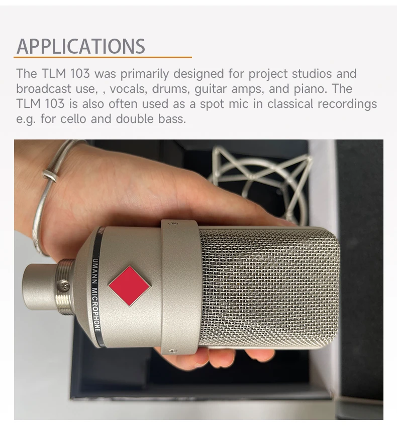 Professional TLM 103 Condenser Microphone Studio For Laptop Computer Mic Karaoke Singing Streaming Podcast Live Wired Mikrofon Professional TLM 103 Condenser Microphone Studio For Laptop Computer Mic Karaoke Singing Streaming Podcast Live Wired Mikrofon