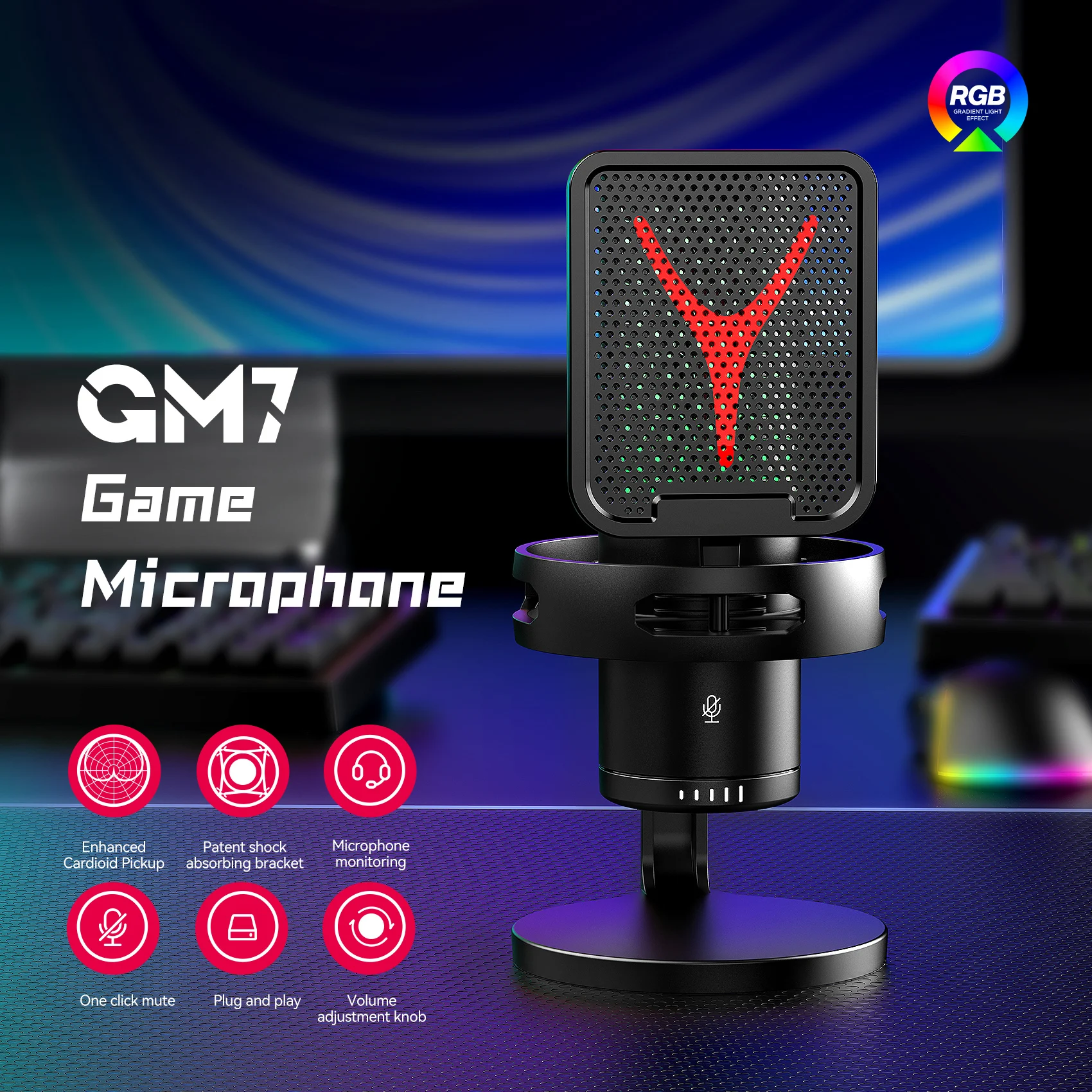 Condenser Professional Microphone Mic For PC Laptop Computer Gaming USB Wired Streaming Podcast Studio Mike Kit Gamer Accessory Condenser Professional Microphone Mic For PC Laptop Computer Gaming USB Wired Streaming Podcast Studio Mike Kit Gamer Accessory