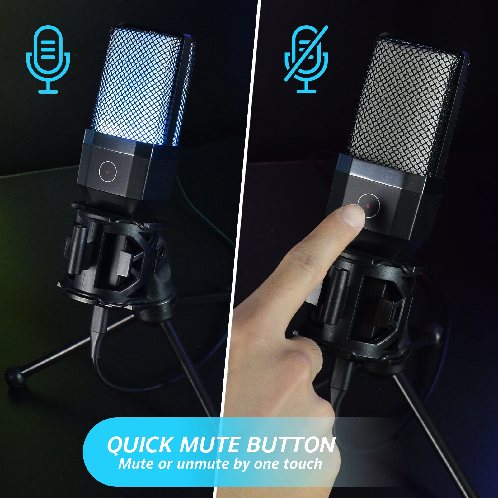 Condenser Professional Microphone Mic For PC Laptop Computer Gaming USB Wired Streaming Podcast Studio Mike Kit Gamer Accessory Condenser Professional Microphone Mic For PC Laptop Computer Gaming USB Wired Streaming Podcast Studio Mike Kit Gamer Accessory
