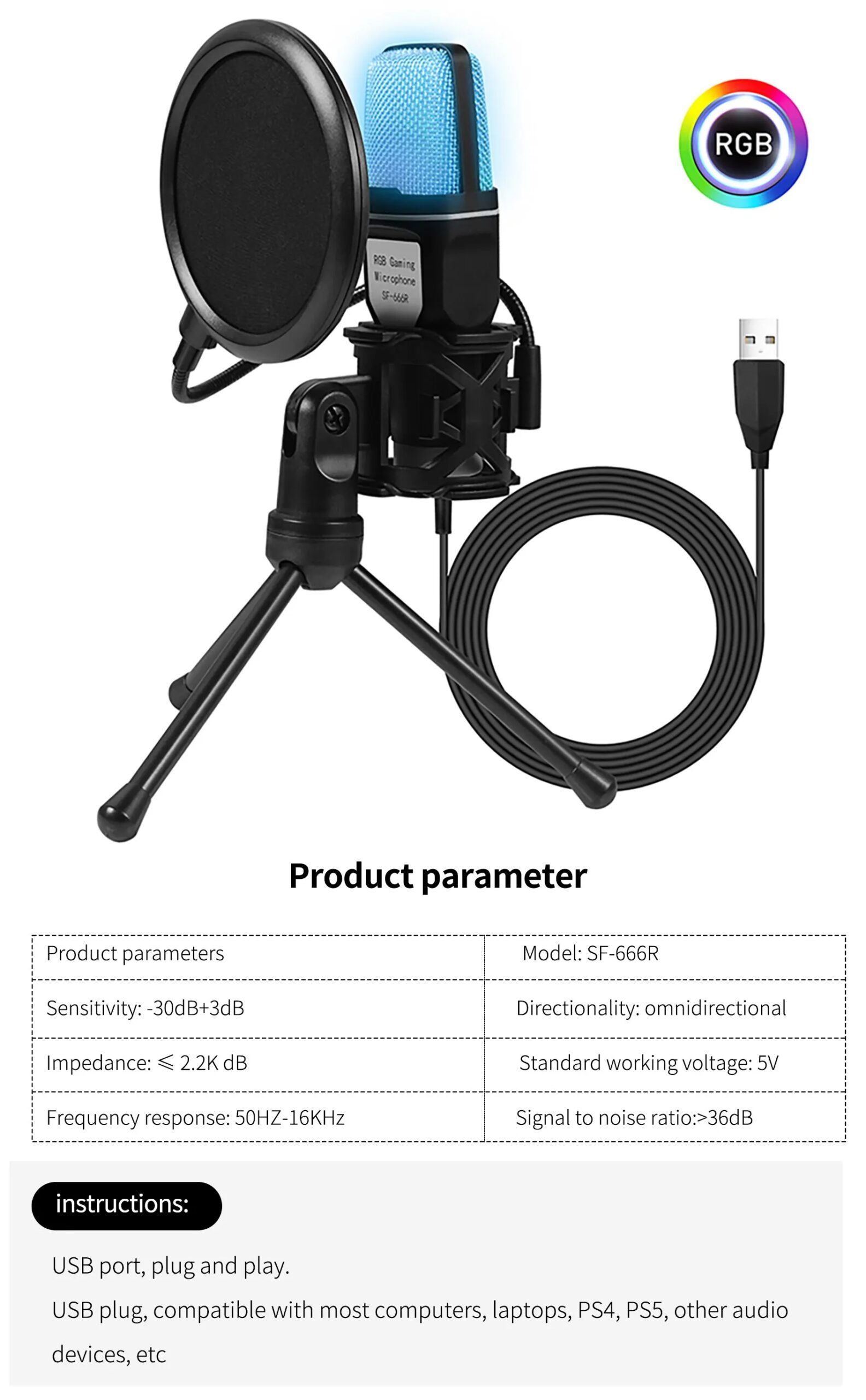 Condenser Professional Microphone Mic For PC Laptop Computer Gaming USB Wired Streaming Podcast Studio Mike Kit Gamer Accessory Condenser Professional Microphone Mic For PC Laptop Computer Gaming USB Wired Streaming Podcast Studio Mike Kit Gamer Accessory