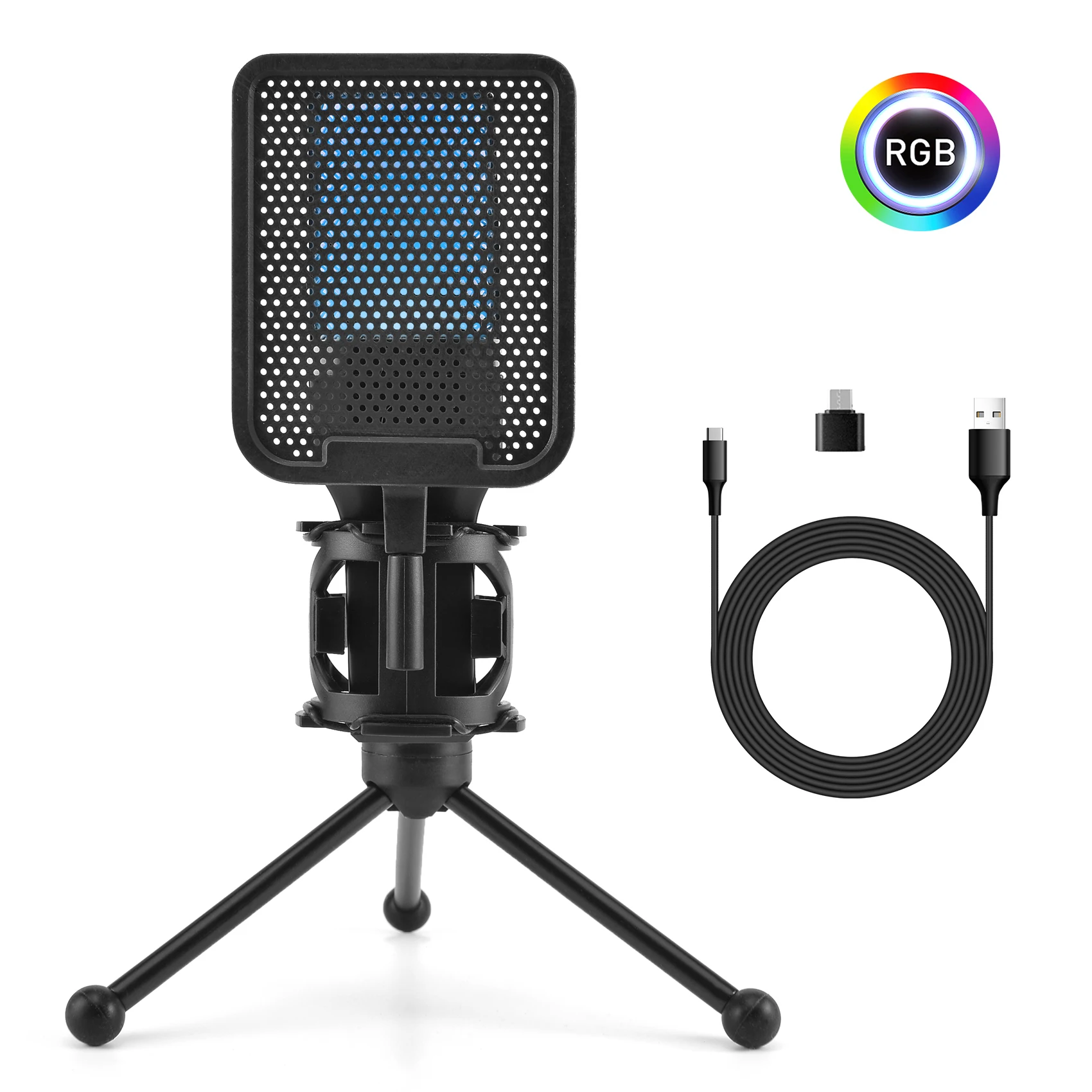 Condenser Professional Microphone Mic For PC Laptop Computer Gaming USB Wired Streaming Podcast Studio Mike Kit Gamer Accessory Condenser Professional Microphone Mic For PC Laptop Computer Gaming USB Wired Streaming Podcast Studio Mike Kit Gamer Accessory