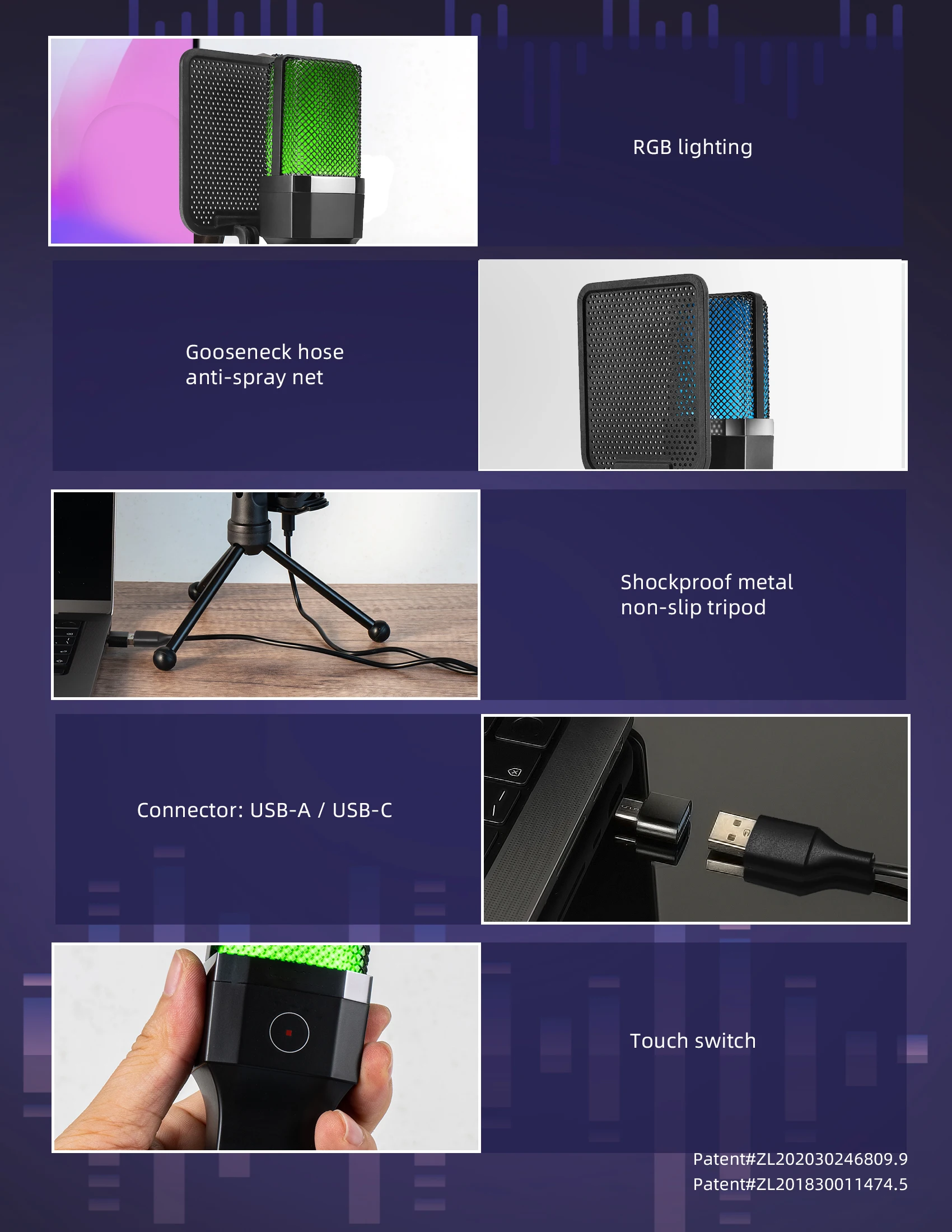 Condenser Professional Microphone Mic For PC Laptop Computer Gaming USB Wired Streaming Podcast Studio Mike Kit Gamer Accessory Condenser Professional Microphone Mic For PC Laptop Computer Gaming USB Wired Streaming Podcast Studio Mike Kit Gamer Accessory