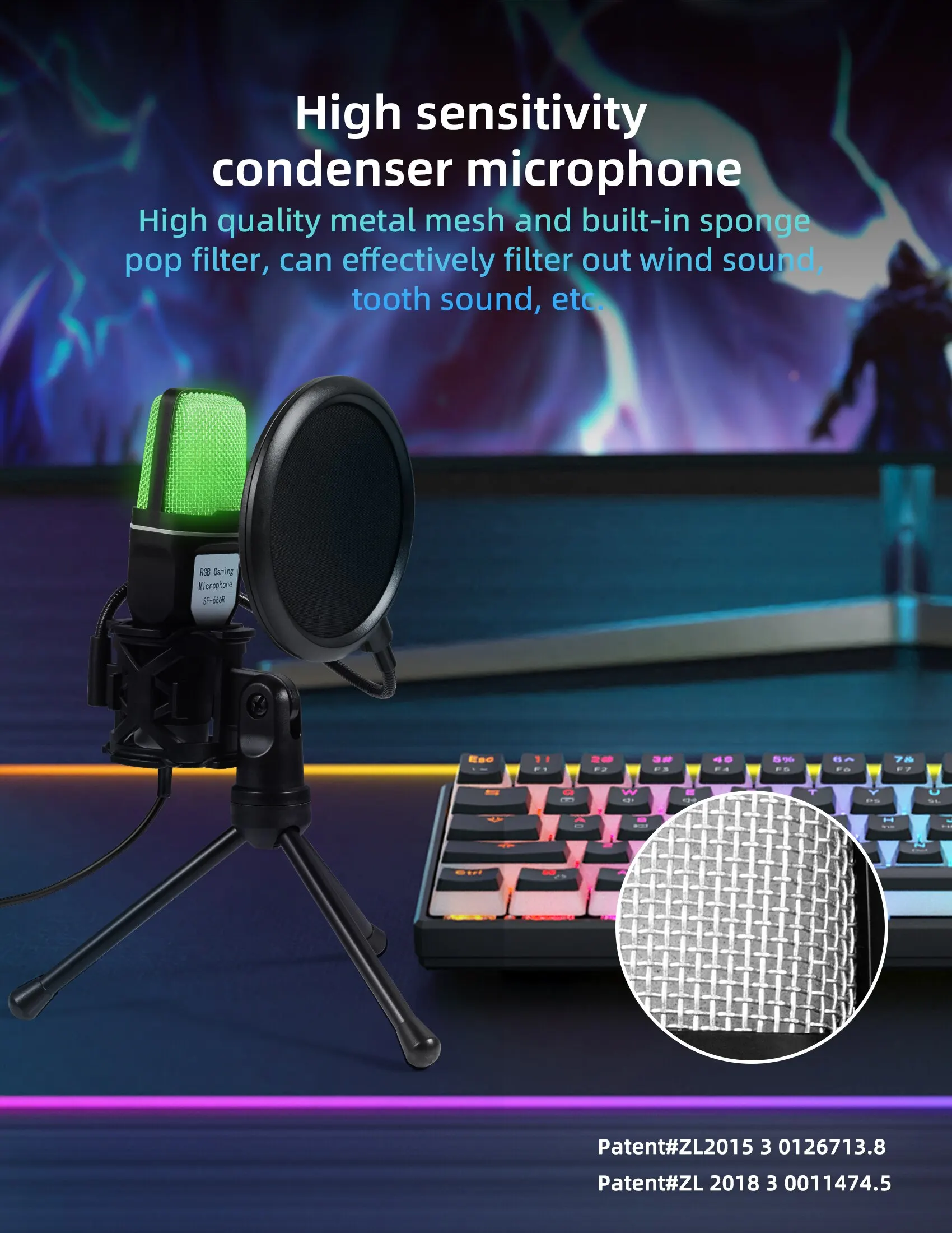 Condenser Professional Microphone Mic For PC Laptop Computer Gaming USB Wired Streaming Podcast Studio Mike Kit Gamer Accessory Condenser Professional Microphone Mic For PC Laptop Computer Gaming USB Wired Streaming Podcast Studio Mike Kit Gamer Accessory