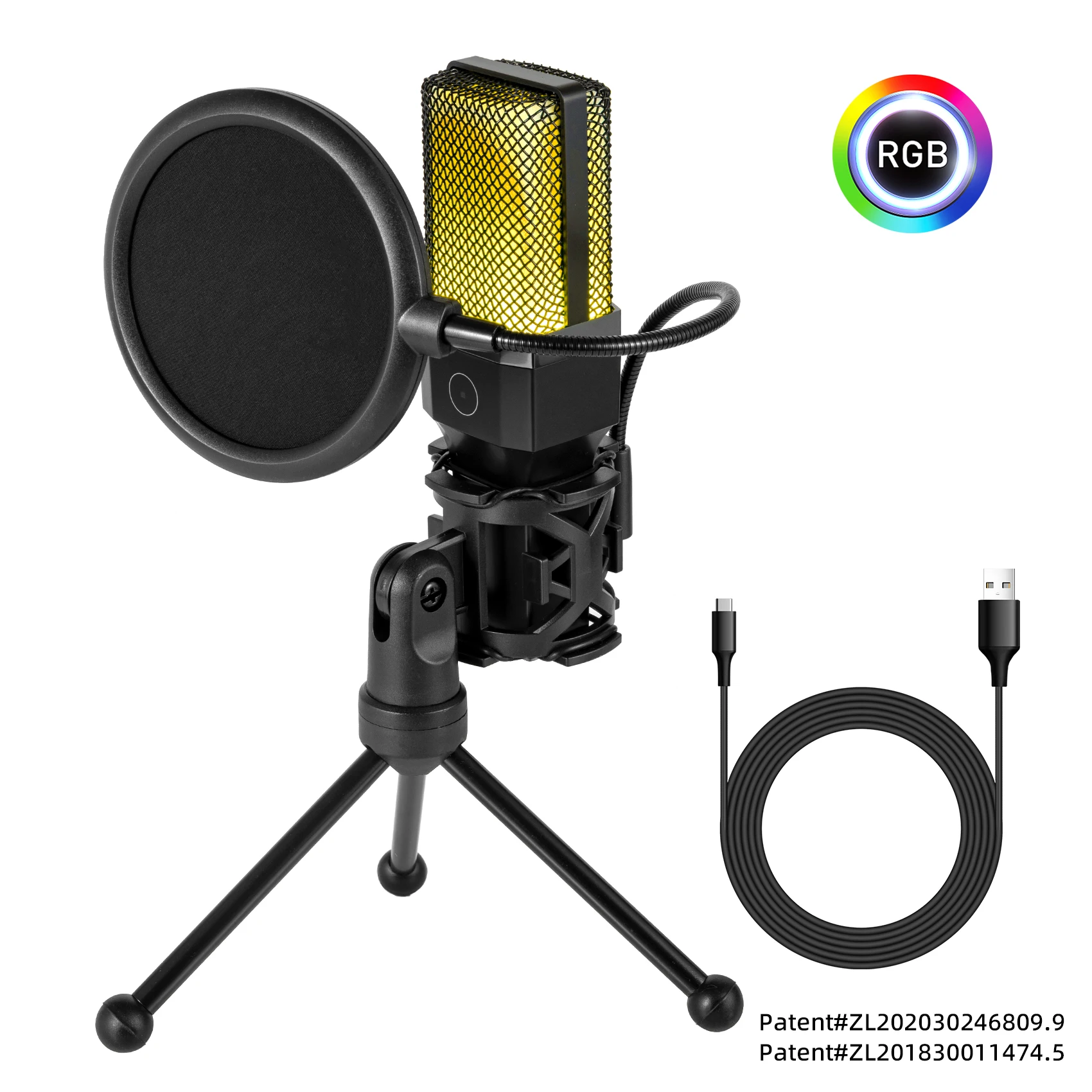 Condenser Professional Microphone Mic For PC Laptop Computer Gaming USB Wired Streaming Podcast Studio Mike Kit Gamer Accessory Condenser Professional Microphone Mic For PC Laptop Computer Gaming USB Wired Streaming Podcast Studio Mike Kit Gamer Accessory