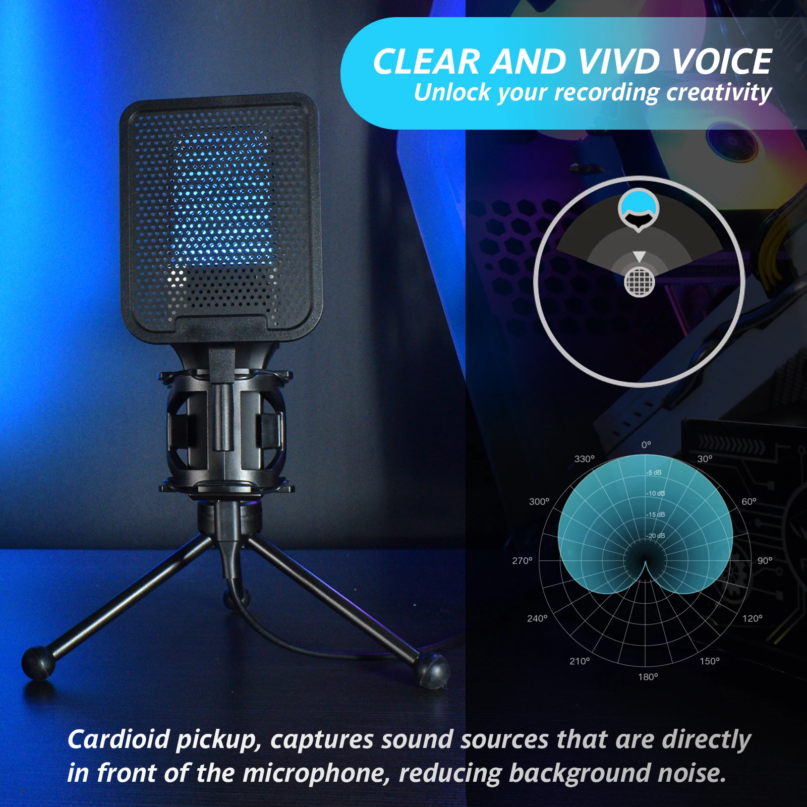 Condenser Professional Microphone Mic For PC Laptop Computer Gaming USB Wired Streaming Podcast Studio Mike Kit Gamer Accessory Condenser Professional Microphone Mic For PC Laptop Computer Gaming USB Wired Streaming Podcast Studio Mike Kit Gamer Accessory