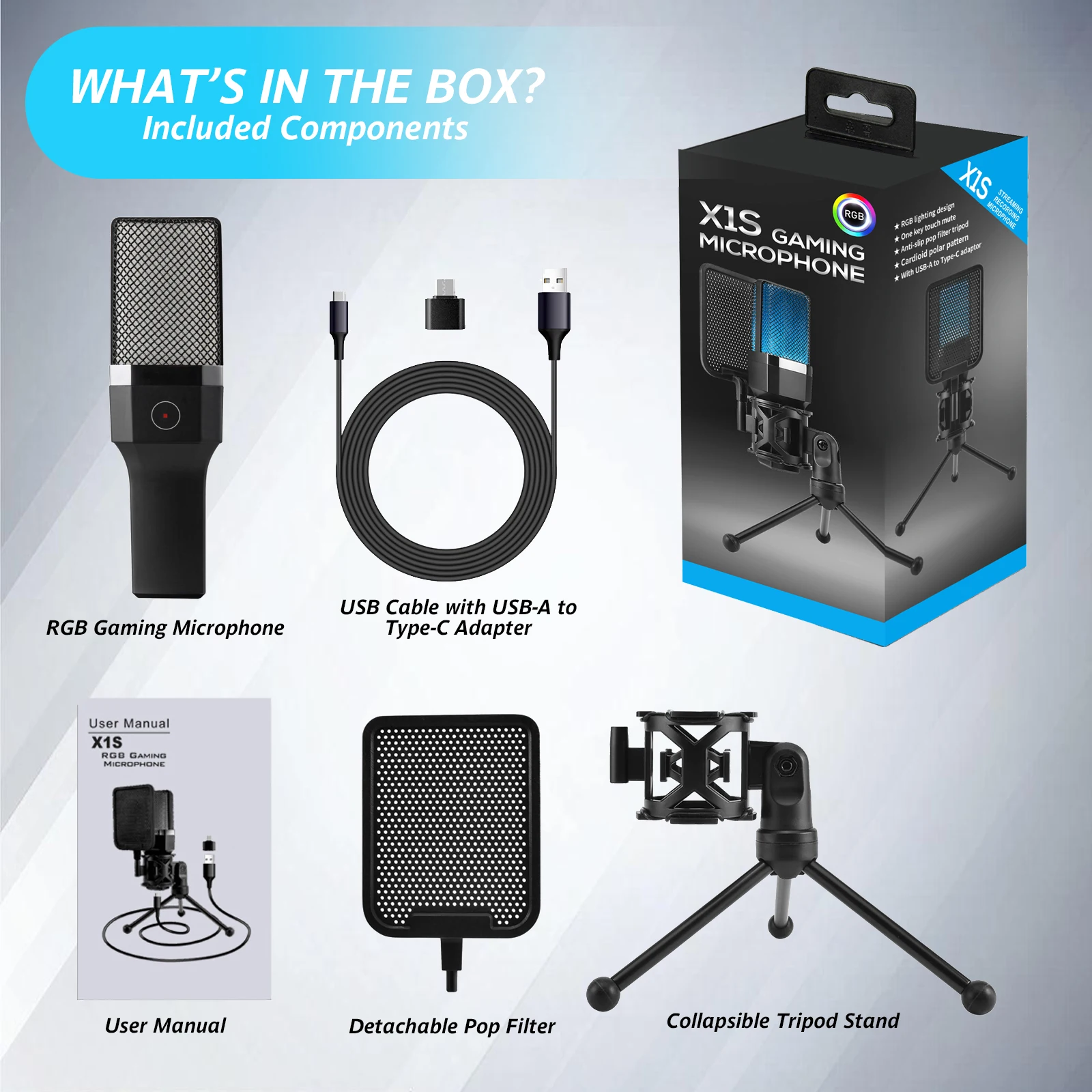 Condenser Professional Microphone Mic For PC Laptop Computer Gaming USB Wired Streaming Podcast Studio Mike Kit Gamer Accessory Condenser Professional Microphone Mic For PC Laptop Computer Gaming USB Wired Streaming Podcast Studio Mike Kit Gamer Accessory