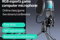 Condenser Professional Microphone Mic For PC Laptop Computer Gaming USB Wired Streaming Podcast Studio Mike Kit Gamer Accessory