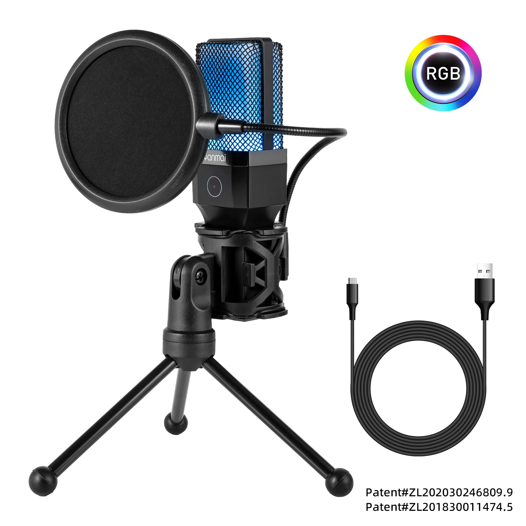 Condenser Professional Microphone Mic For PC Laptop Computer Gaming USB Wired Streaming Podcast Studio Mike Kit Gamer Accessory Condenser Professional Microphone Mic For PC Laptop Computer Gaming USB Wired Streaming Podcast Studio Mike Kit Gamer Accessory