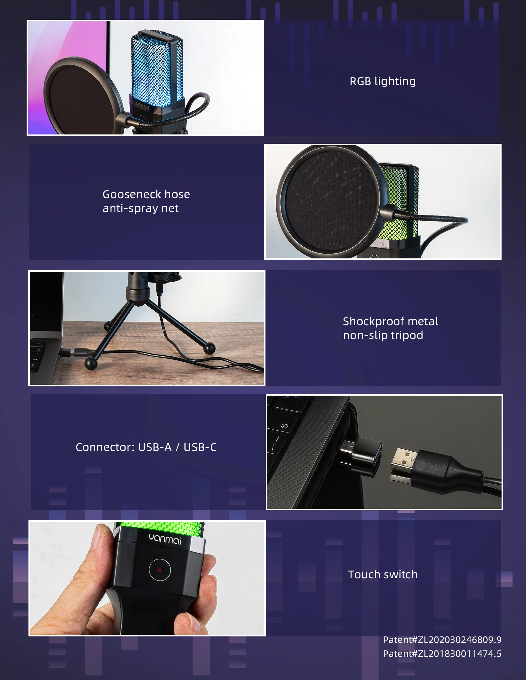 Condenser Professional Microphone Mic For PC Laptop Computer Gaming USB Wired Streaming Podcast Studio Mike Kit Gamer Accessory Condenser Professional Microphone Mic For PC Laptop Computer Gaming USB Wired Streaming Podcast Studio Mike Kit Gamer Accessory