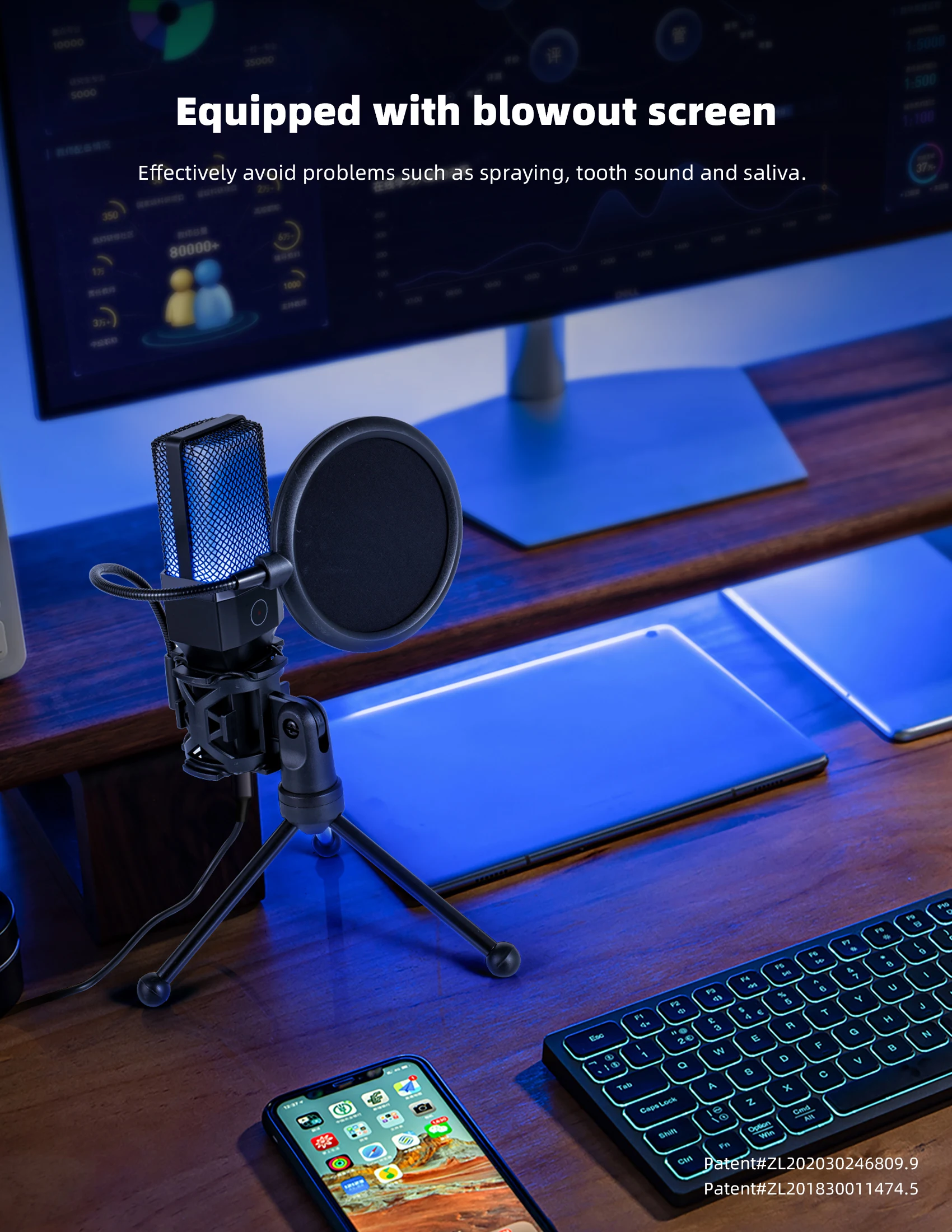 Condenser Professional Microphone Mic For PC Laptop Computer Gaming USB Wired Streaming Podcast Studio Mike Kit Gamer Accessory Condenser Professional Microphone Mic For PC Laptop Computer Gaming USB Wired Streaming Podcast Studio Mike Kit Gamer Accessory