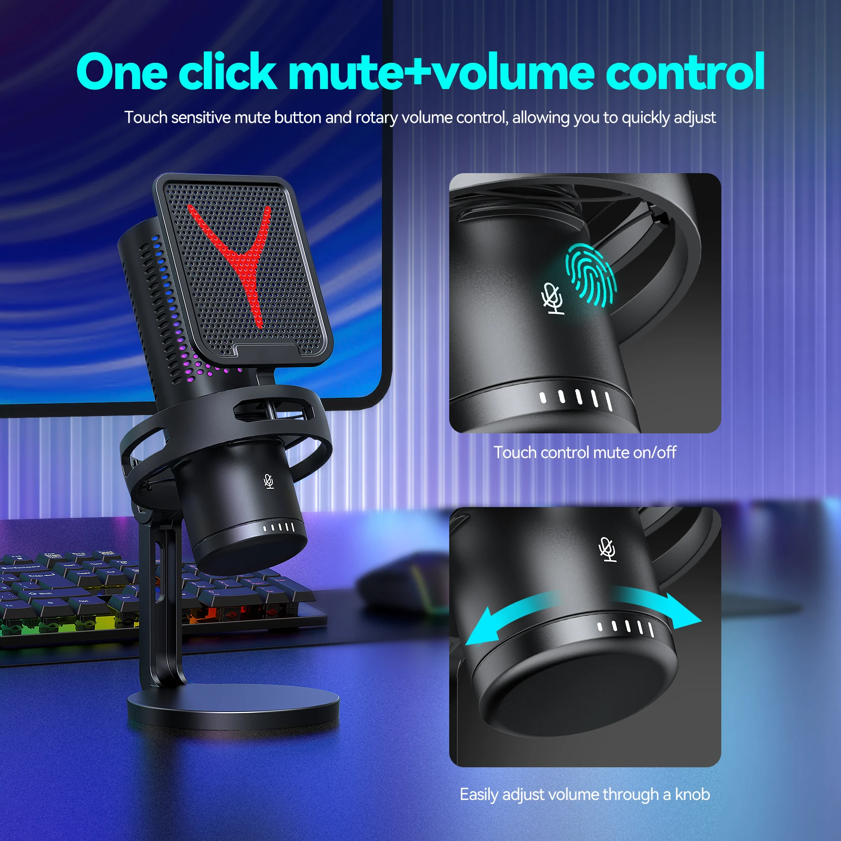Condenser Professional Microphone Mic For PC Laptop Computer Gaming USB Wired Streaming Podcast Studio Mike Kit Gamer Accessory Condenser Professional Microphone Mic For PC Laptop Computer Gaming USB Wired Streaming Podcast Studio Mike Kit Gamer Accessory