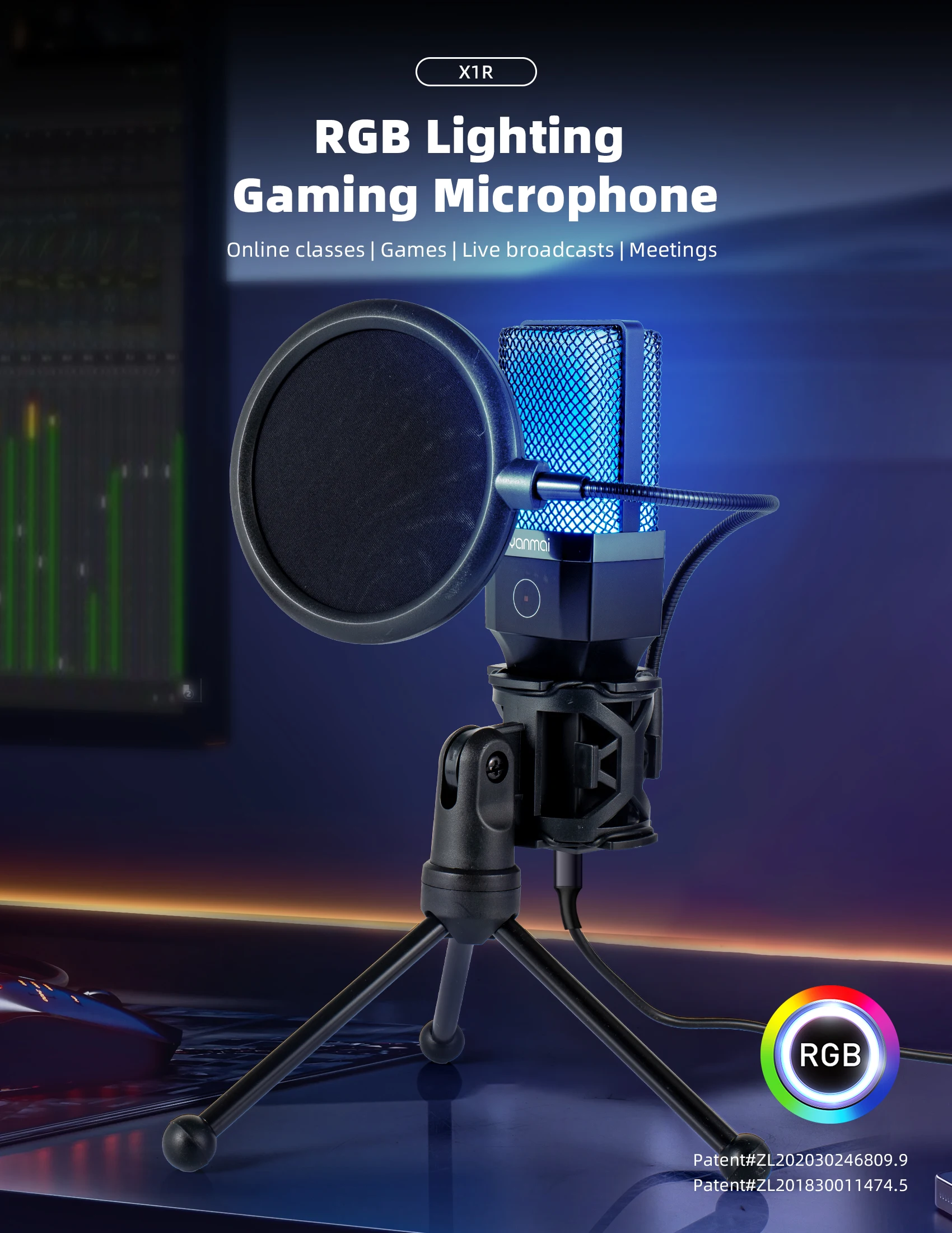 Condenser Professional Microphone Mic For PC Laptop Computer Gaming USB Wired Streaming Podcast Studio Mike Kit Gamer Accessory Condenser Professional Microphone Mic For PC Laptop Computer Gaming USB Wired Streaming Podcast Studio Mike Kit Gamer Accessory