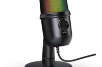 RGB Game Condenser Microphone With Breathing Light Desktop Mic Stand for Laptop PC Live Streaming Video Conference Online