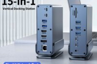 15 in 1 USB-C Docking Station 4K HD Vertical Hub with Triple Monitor ,RJ45 1000M,USB 3.0/2.0,PD 3.0,SD/TF,Audio 3.5 for Mac Pro
