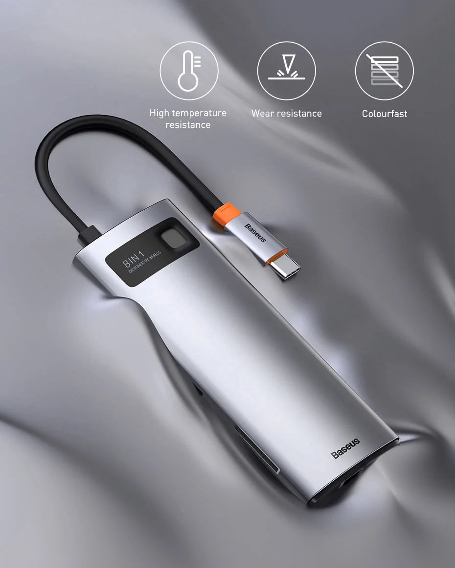 Baseus 4K 60Hz USB C Hub Type C to Ethernet Port PD 100W Adapter for Macbook Pro USB 3.0 Hub Laptop Tablet Accessories Baseus 4K 60Hz USB C Hub Type C to Ethernet Port PD 100W Adapter for Macbook Pro USB 3.0 Hub Laptop Tablet Accessories