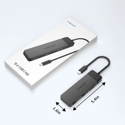 Lemorele USB-C Hub 10Ports Docking Station USB Type C to Dual HDMI 4K 30Hz VGA USB 3.0 Adapter PD100W SD Card Reader for MacBook - Image 6