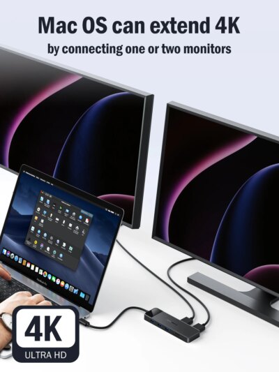 Lemorele USB-C Hub 10Ports Docking Station USB Type C to Dual HDMI 4K 30Hz VGA USB 3.0 Adapter PD100W SD Card Reader for MacBook - Image 5