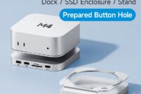 Hagibis USB C Hub with M.2 SSD Enclosure for Mac Mini M4/M4 Pro Stand Type-C Docking Station SSD Case USB3.2 Gen2 SD4.0 TF4.0
