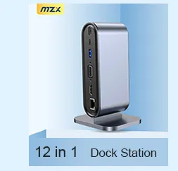 MZX 12 in 1 Docking Station MST USB Hub Type C Multi Multi-hub Concentrator A HDMI-compatible Adapter Dock for Macbook Laptop