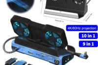 Docking Station Dual Cooling Fan 4K@60Hz 4 USB Ports PD100W Gigabit Ethernet for Steam Deck & Lenovo Legion GO