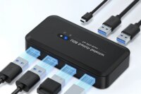 AIXXCO USB Switcher 2 Inputs 4 Outputs USB KVM Switch USB 3.0 Sharing Controller Hub Adapter For Computer Printer Keyboard Mouse