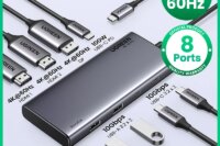 UGREEN Triple Display USB C HUB 10Gbps 4K HDMI Adapter 8-in-1 Splitter with HDMI DP USB3.2 PD 100W Dock for MacBook Pro Air PC