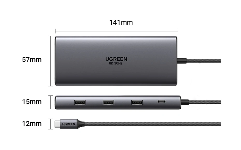UGREEN Dual HDMI USB-C HUB 8K 4K HDMI Adapter 10 in 1 Splitter with RJ45 USB3.0 PD 100W Dock for MacBook Pro Air Laptop USB HUB UGREEN Dual HDMI USB-C HUB 8K 4K HDMI Adapter 10 in 1 Splitter with RJ45 USB3.0 PD 100W Dock for MacBook Pro Air Laptop USB HUB